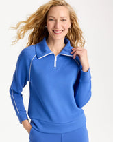 Zenergy® Soft Pique Half-Zip Pullover Top Amparo Blue - Chico's