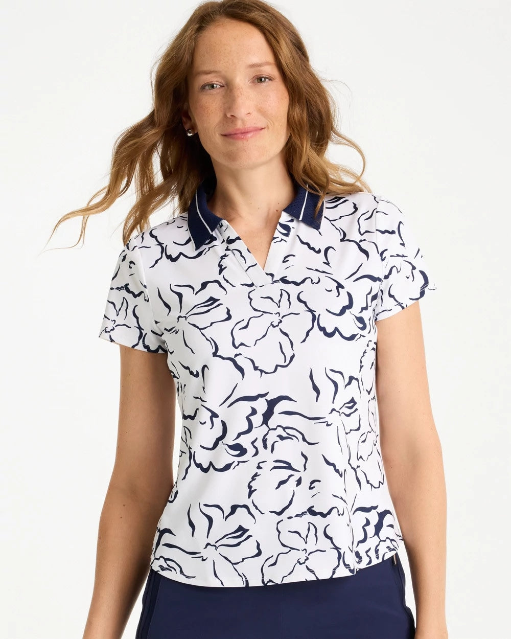 Zenergy® UPF Mesh Collar Polo Top Passport Blue - Chico's