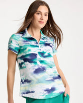 Zenergy® UPF Watercolor Half Zip Polo Passport Blue - Chico's