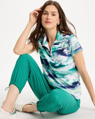Zenergy® UPF Watercolor Half Zip Polo Passport Blue - Chico's