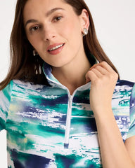 Zenergy® UPF Watercolor Half Zip Polo Passport Blue - Chico's