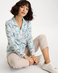 Zenergy® UPF Dots Pullover Half Zip Top Topanga Green - Chico's