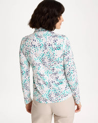 Zenergy® UPF Dots Pullover Half Zip Top Topanga Green - Chico's