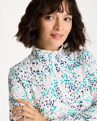 Zenergy® UPF Dots Pullover Half Zip Top Topanga Green - Chico's
