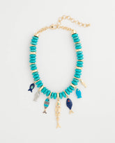 Turquoise Fish Charm Statement Necklace Turquoise - Chico's