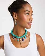 Turquoise Fish Charm Statement Necklace Turquoise - Chico's