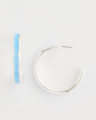 Sea Glass Inspired Hoop Earrings Blue - Chico's