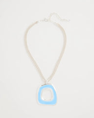 Sea Glass Inspired Pendant Necklace Blue - Chico's