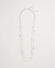 Sea Glass Inspired Charm Necklace Blue - Chico's