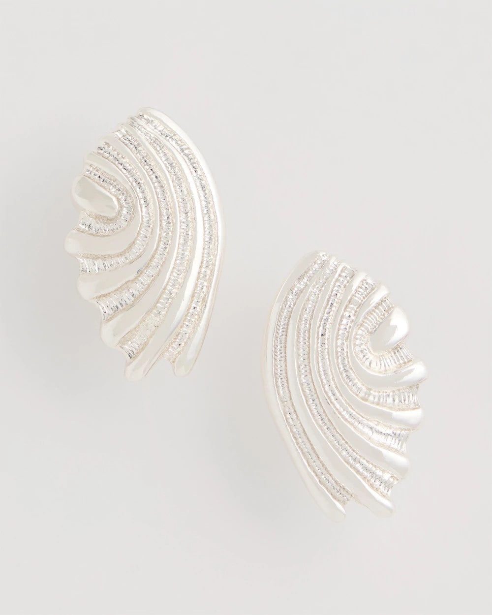 Silvertone Shell Clip-On Earrings Silver - Chico's