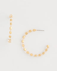 Sea Foam Hoop Earrings White/Gold - Chico's