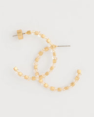 Sea Foam Hoop Earrings White/Gold - Chico's