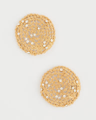 Sea Foam Medallion Stud Earrings Gold - Chico's