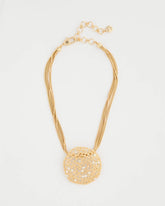Sea Foam Medallion Pendant Necklace Gold - Chico's