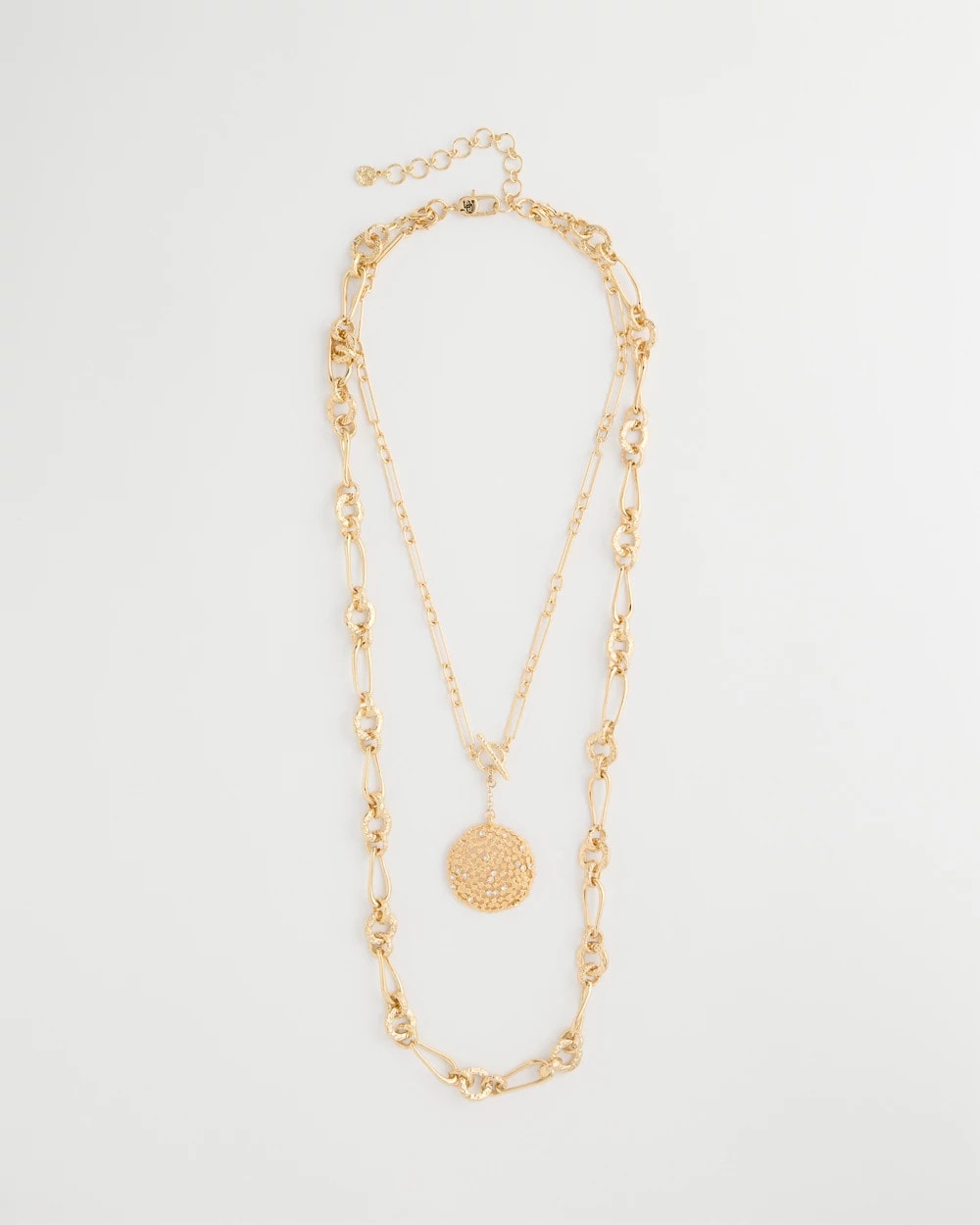 Sea Foam Medallion Double-Strand Pendant Necklace Gold - Chico's