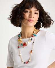 Mixed-Media Long Beaded Necklace Multi - Chico's