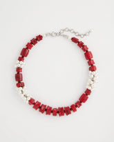 Red Resin Pearlescent Short Necklace Red - Chico's