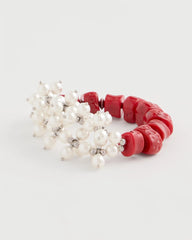 Red Resin Pearlescent Stretch Bracelet Red - Chico's
