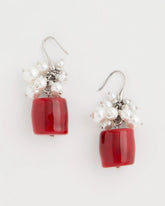 Red Resin Pearlescent Earrings Red - Chico's