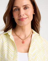 Coral Agate Short Pendant Necklace Coral - Chico's