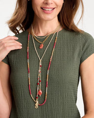 Coral Agate Short Pendant Necklace Coral - Chico's