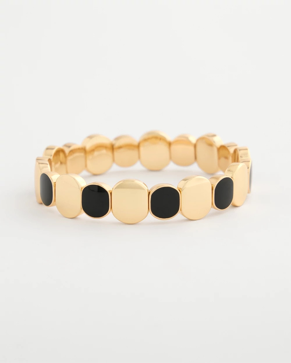 Black Goldtone Glam Stretch Bracelet Black - Chico's