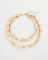 White Beaded Double-Strand Necklace White - Chico's