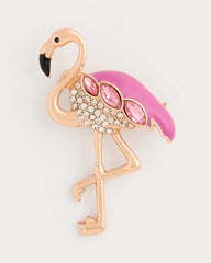 Faux Pink Diamond Flamingo Brooch Pink - Chico's