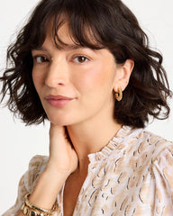 Crinkle Goldtone Hoop Earrings Gold - Chico's
