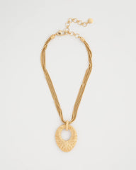 Crinkle Goldtone Pendant Necklace Gold - Chico's