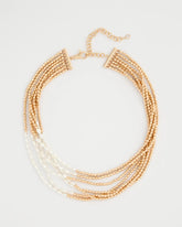 Multi-Strand Beaded Short Necklace Mixed Metals - Chico's