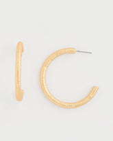 Goldtone Textured Hoop Earrings Gold - Chico's