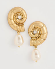 Goldtone Spiral Shell Earrings Gold - Chico's