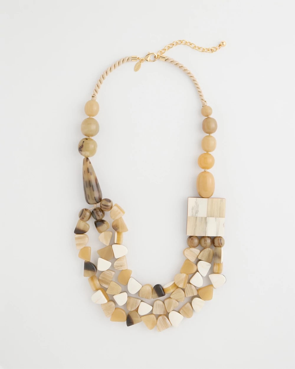 Chico's Originals Faux Horn Geo Necklace Neutral - Chico's