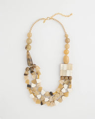 Chico's Originals Faux Horn Geo Necklace Neutral - Chico's