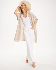 Crochet Knit Belted Ruana Neutral - Chico's