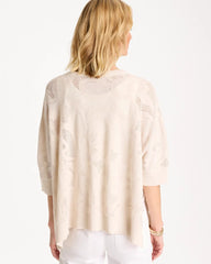 Crochet Lace Notch Neck Poncho Ecru - Chico's