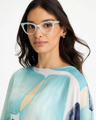 Pearlescent Cat Eye Readers Light Blue - Chico's
