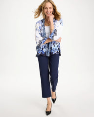 Woven Faux Silk Printed Kimono Alabaster - Chico's