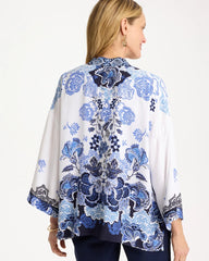 Woven Faux Silk Printed Kimono Alabaster - Chico's