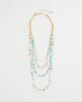 Multi-Strand Aqua Layering Necklace Aqua - Chico's