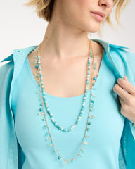 Multi-Strand Aqua Layering Necklace Aqua - Chico's
