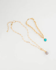 Double-Strand Blue Pendant Necklace Aqua - Chico's