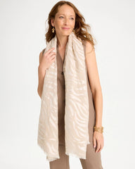 Neutral Zebra Jacquard Oblong Scarf Neutral - Chico's