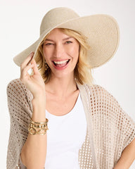 Metallic Straw Sun Hat Neutral - Chico's
