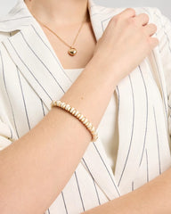 White Gold Slice Stretch Bracelet White - Chico's