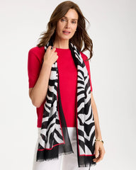 Animal Print Oblong Scarf Black - Chico's