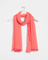 Pom Pom Oblong Scarf Calypso Coral - Chico's