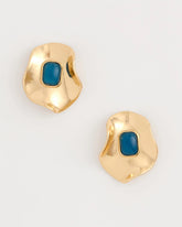 Blue Resin Cab Oversized Stud Earrings Blue - Chico's