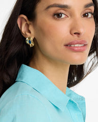 Blue Resin Cab Oversized Stud Earrings Blue - Chico's